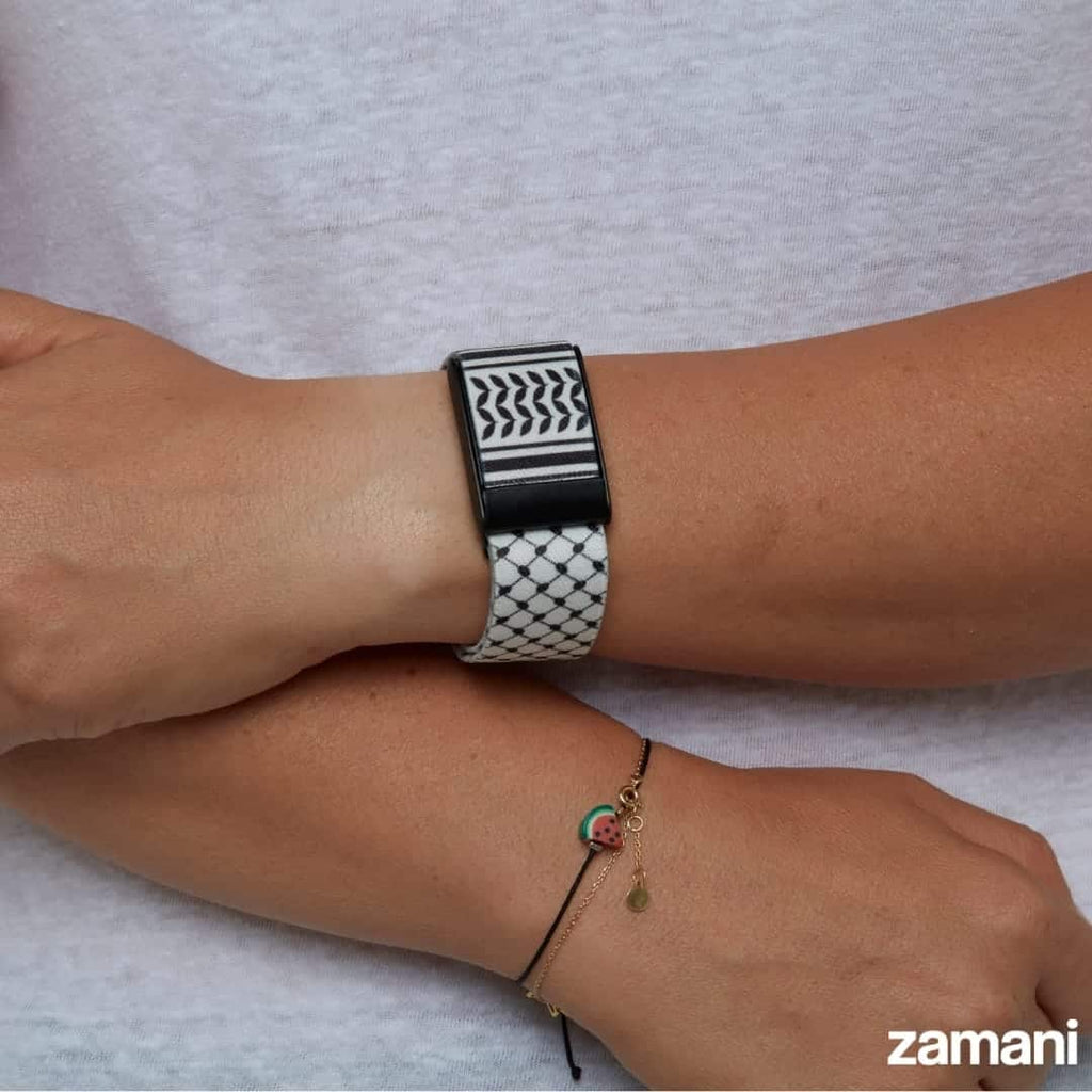 Close-up of the Keffiyeh WHOOP band clasp