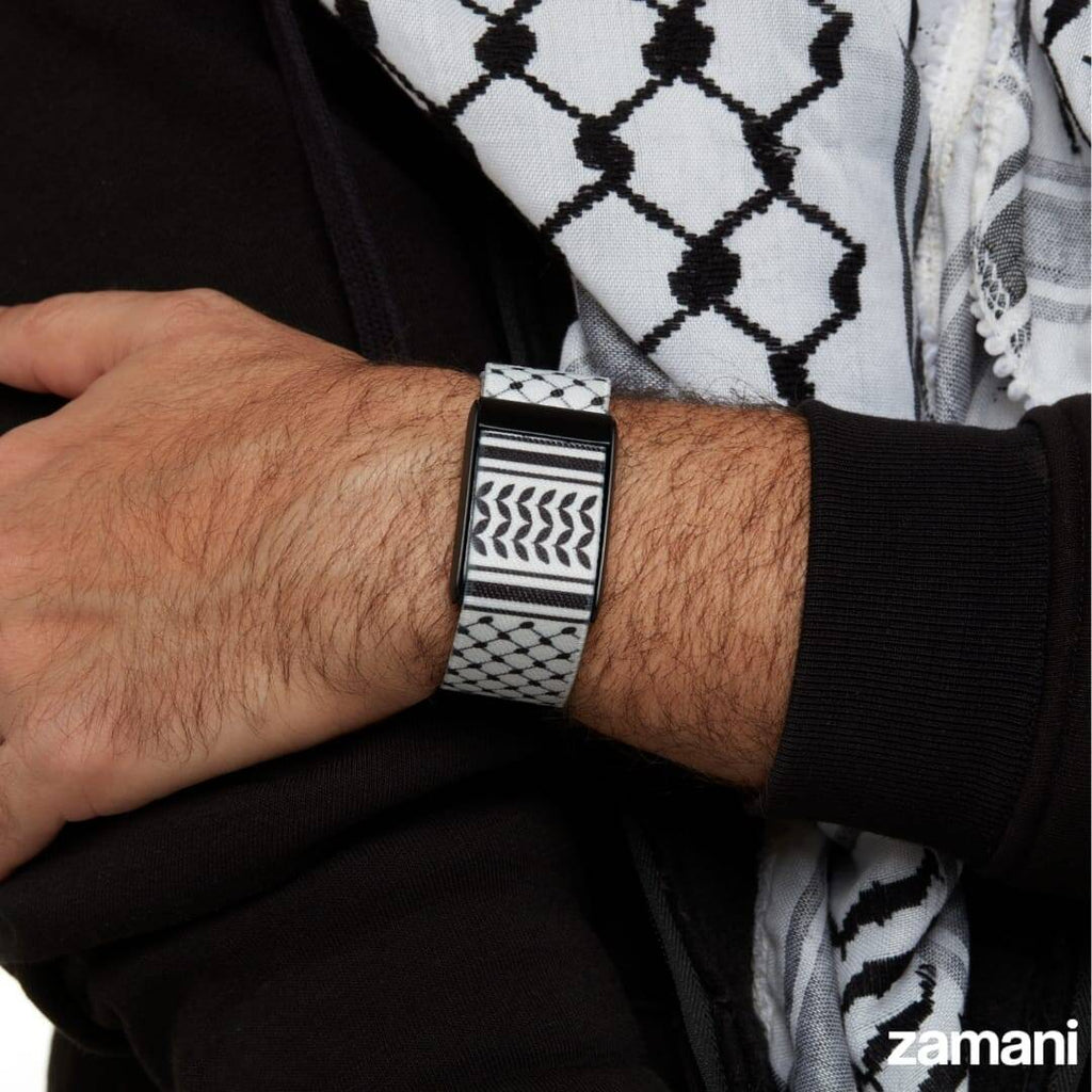 Keffiyeh WHOOP band in black and white